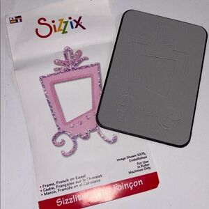 Sizzix Sizzlits Die - Frame, French on Easel Pink Glitter Easel Frame Die Cut